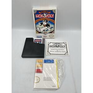 Monopoly (Nintendo NES) Complete in Box w/ Poster CIB Very Good Condition